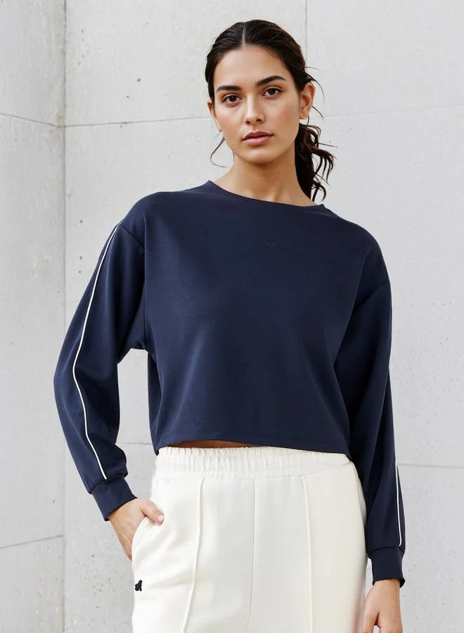 ADOT by Splash Piping Detail T-shirt with Long Sleeves