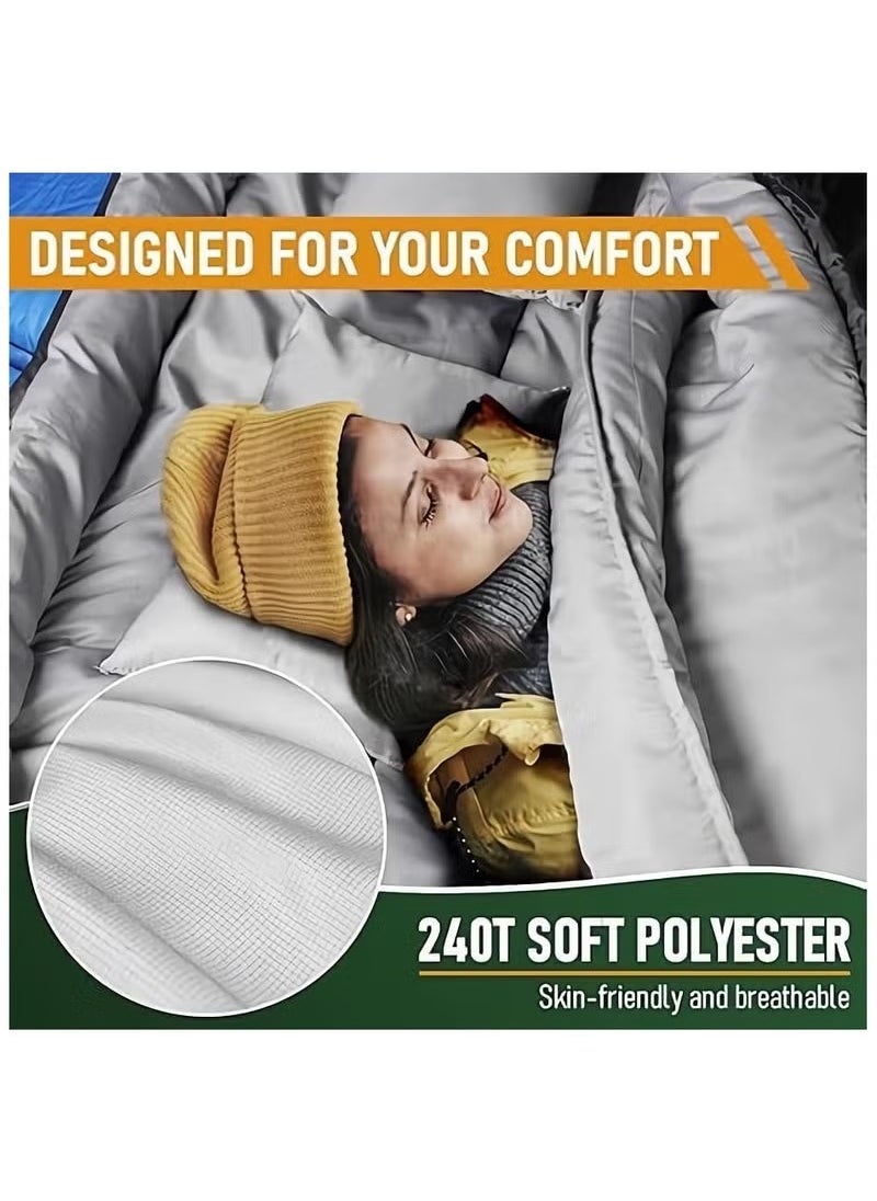 MIXDE Sleeping Bags for Adults, Double Sleeping Bag with 2 Pillows Waterproof Sleeping Bag for Kids 2 Person Cold Weather Sleeping Bags for Family Teens Camping Backpacking Hiking Outdoor  - Image 3