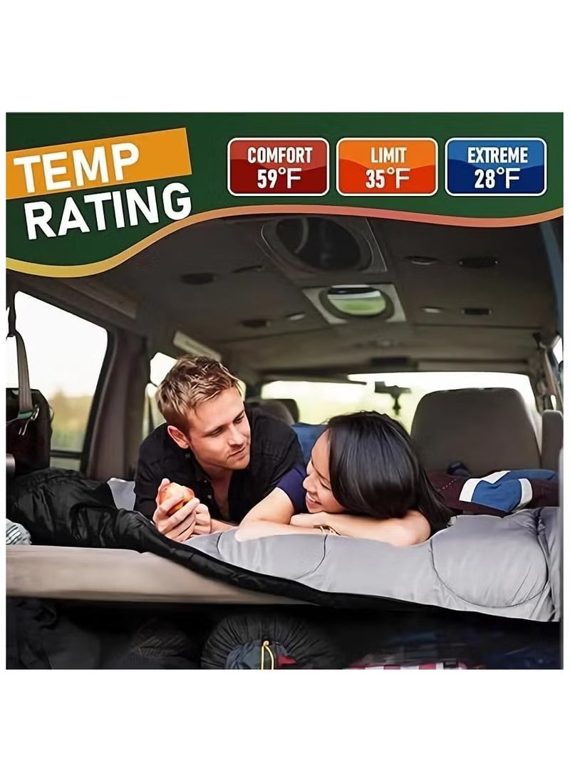 MIXDE Sleeping Bags for Adults, Double Sleeping Bag with 2 Pillows Waterproof Sleeping Bag for Kids 2 Person Cold Weather Sleeping Bags for Family Teens Camping Backpacking Hiking Outdoor  - Image 4