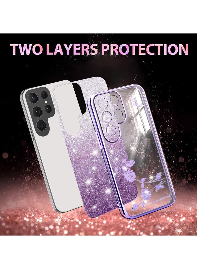 عام غطاء متوافق مع هاتف Samsung Galaxy S25 Ultra - غطاء TPU مرن مضاد للصدمات، غطاء مذهب لامع بمظهر متقن، غطاء براق - Image 2