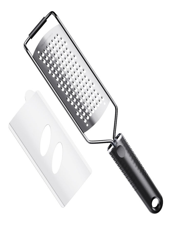 TYZUIAW Coarse Grater for Cheese & Vegetables - Non-Slip Grip | Dishwasher Safe Stainless Steel (Black) - Image 1