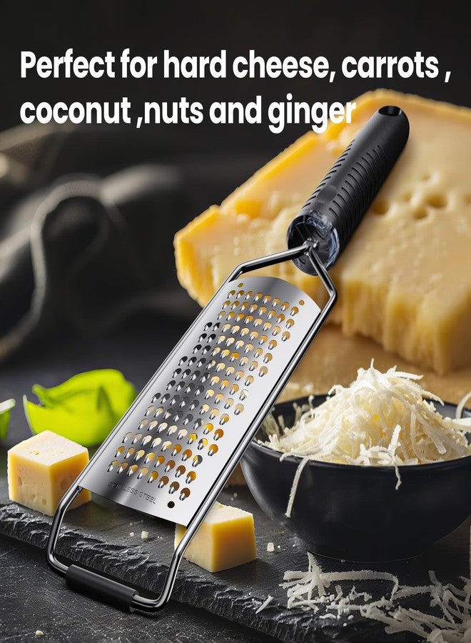 TYZUIAW Coarse Grater for Cheese & Vegetables - Non-Slip Grip | Dishwasher Safe Stainless Steel (Black) - Image 4