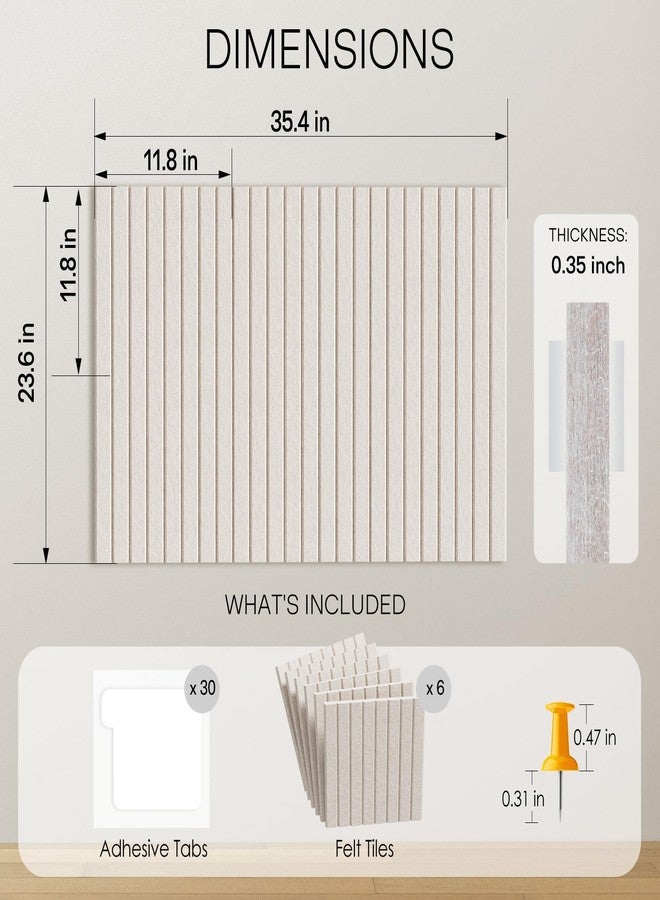 ماكسجير ألواح فلين كبيرة للجدران من ماكس جير، مقاس 36 × 24 بوصة، بلاطات لوحة إعلانات من اللباد بلون بني فاتح لتزيين المكاتب، عبوة من 6 بلاطات جدارية من اللباد مع ألواح شرائح، لوحة دبابيس لتنظيم جدران المنزل - Image 4