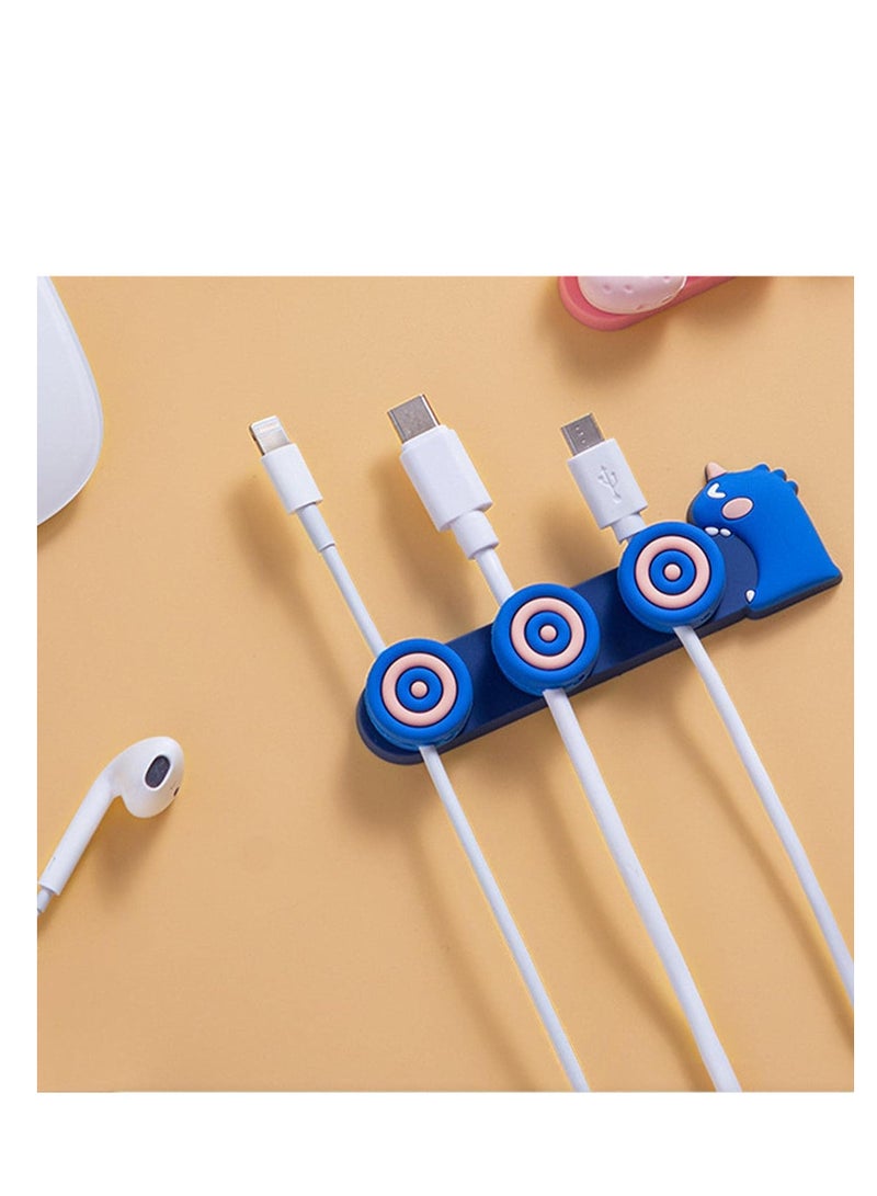 Suntown Magnetic Cable Clips, Home Cable Management Holder with 3 Brackets, Desktop Cord Management Wires Organizers for Home, Office, Nightstand, Blue, 1 Pcs - Image 3