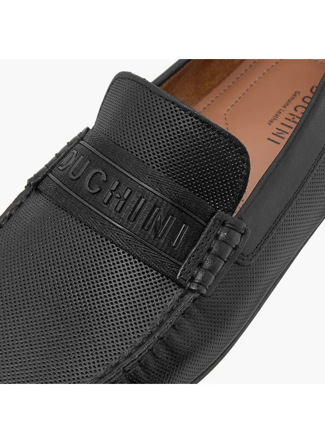 DUCHINI Men's Textured Slip-On Moccasins