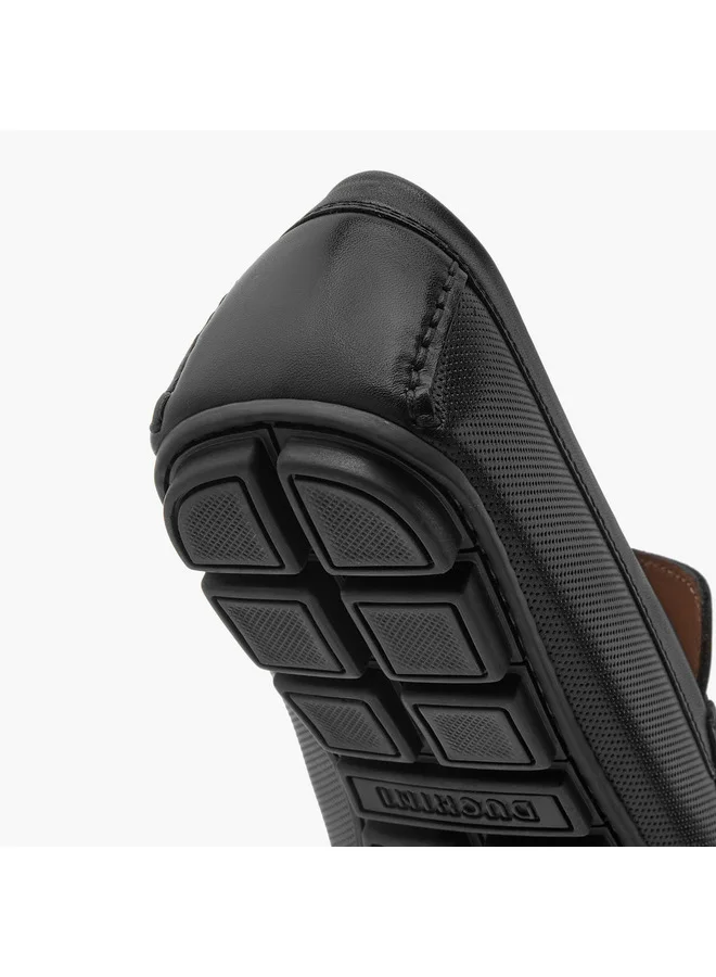 DUCHINI Men's Textured Slip-On Moccasins