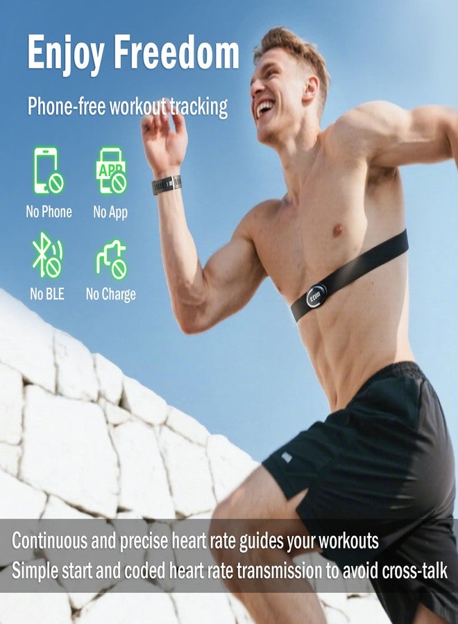 EZON Heart Rate Monitor and Chest Strap, Exercise Heart Rate Monitor, Sports Watch with HRM, Waterproof, Stopwatch, Hourly Chime T007 - Image 5