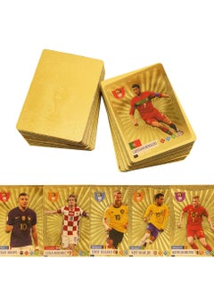 zenvo X 55 PCS Gold Foil World Football Cards, Soccer Trading Cards, Gold Foil Edition, No Duplicates  - Image 2