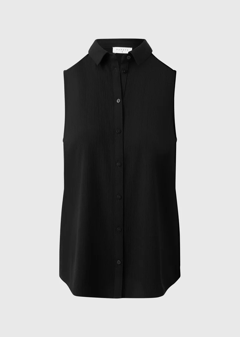 ماتلان Black Sleeveless Clipper Shirt