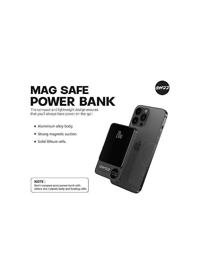 Fast Magnetic Wireless Power Bank 10000 mAh 20W Portalbe Charger and USB-C