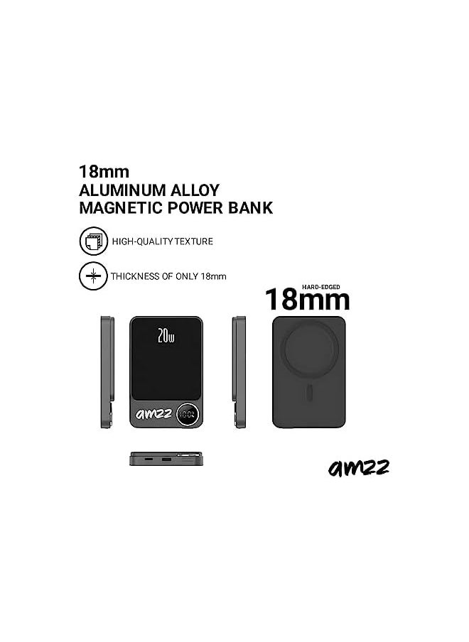 Fast Magnetic Wireless Power Bank 10000 mAh 20W Portalbe Charger and USB-C
