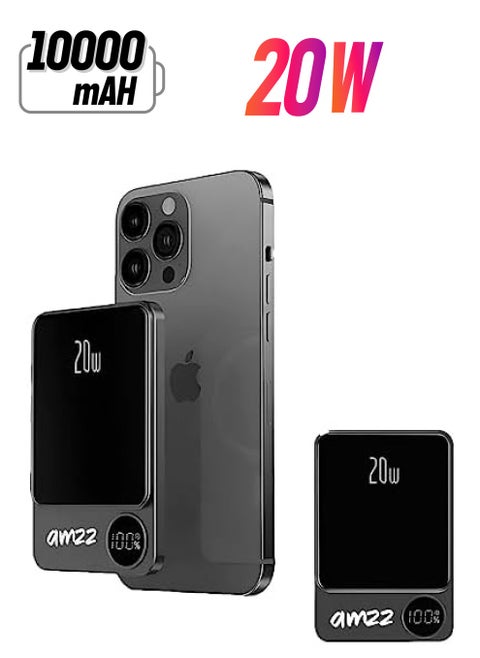 Fast Magnetic Wireless Power Bank 10000 mAh 20W Portalbe Charger and USB-C