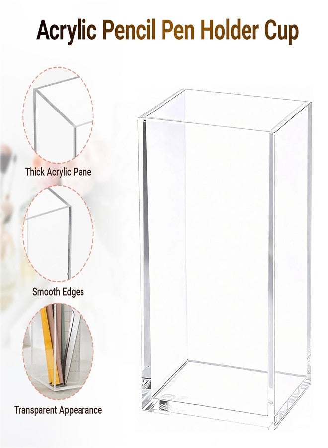 FIMXSD 3 Pcs Acrylic Pen Pencil holder and Sticky Note Holder,Clear Desk Organizer,Desk Accessories for Office School Home - Image 5