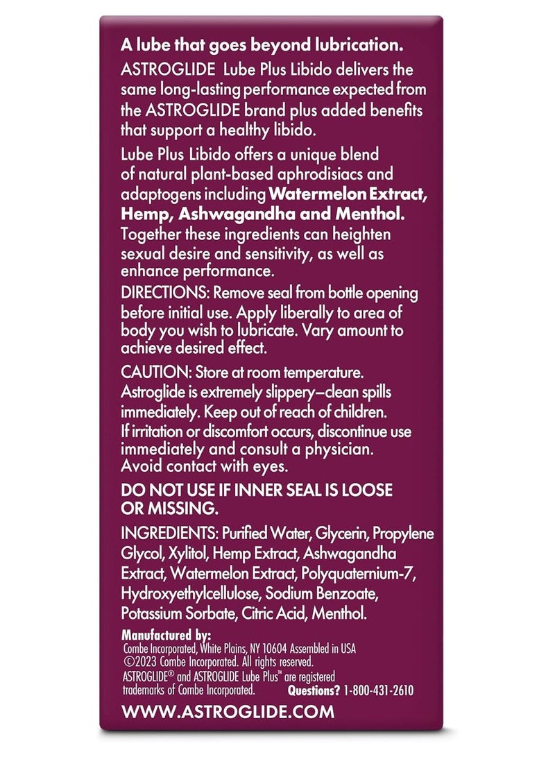 ASTROGLIDE Lube Plus Libido (2.5oz), Intimate Arousal Lube Heightens Desire and Sensitivity, Water Based Personal Lubricant - Image 2