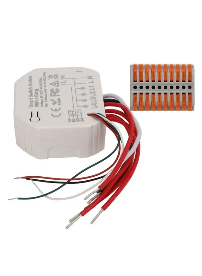 مويس مفتاح ذكي MOES Zigbee – 4 قنوات (أبيض) | ريليه ذكي متعدد القنوات، تركيب بدون إعادة تمديد أسلاك، مؤقت وأتمتة، ومتوافق مع تطبيق Smart Life/Tuya - Image 5