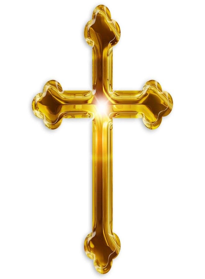 5 Ace golden cross Sticker Poster|christian religion|Jesus christ poster|size:12x18 inch,multicolor