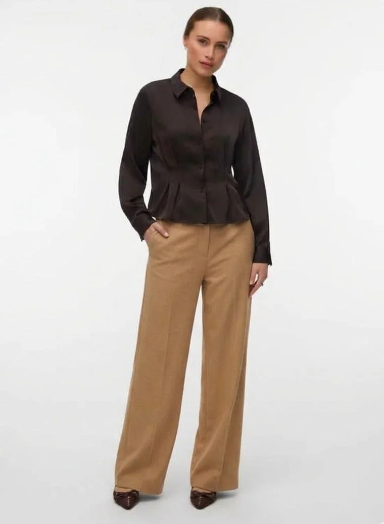 فيرو مودا VMMIRO Long Sleeve Fitted Shirt Woven