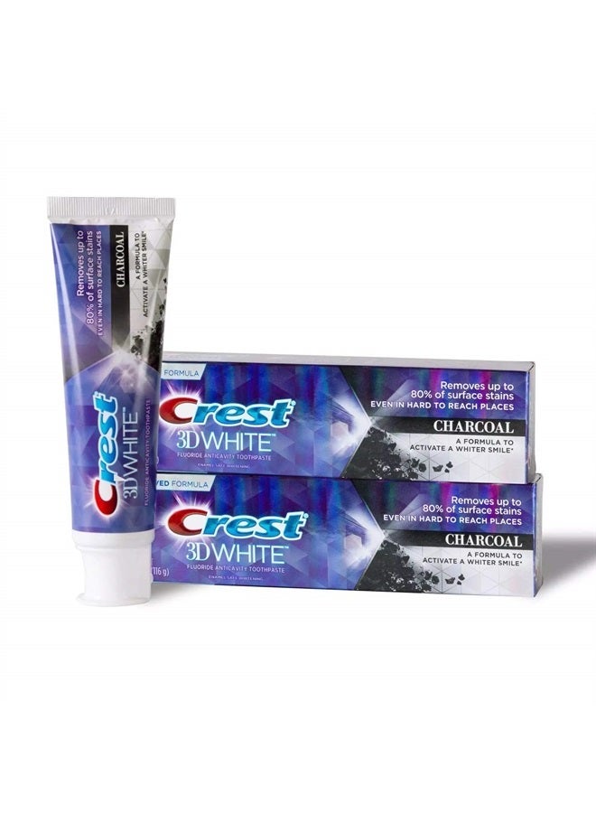 Crest 3D White Charcoal Toothpaste 4.1 Oz (116g) - Pack of 2 - Image 1