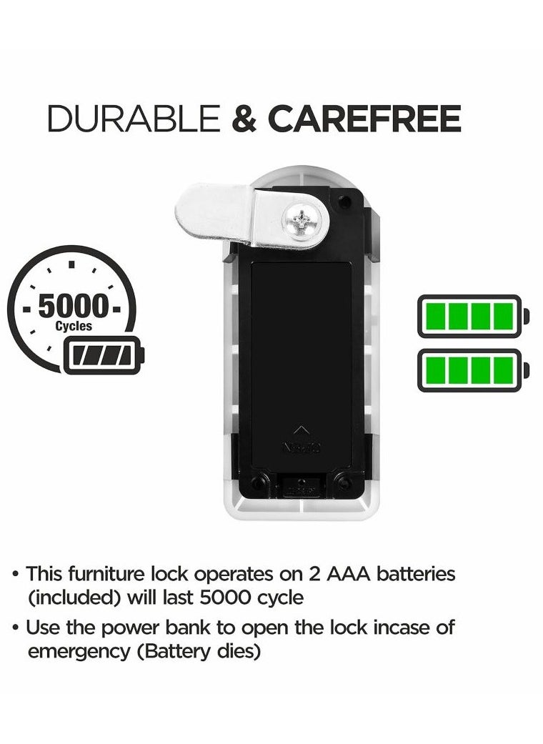 OZFL-302-FK Smart Furniture Lock with Fingerprint | Key Access | Manual Locking System | By Ozone India