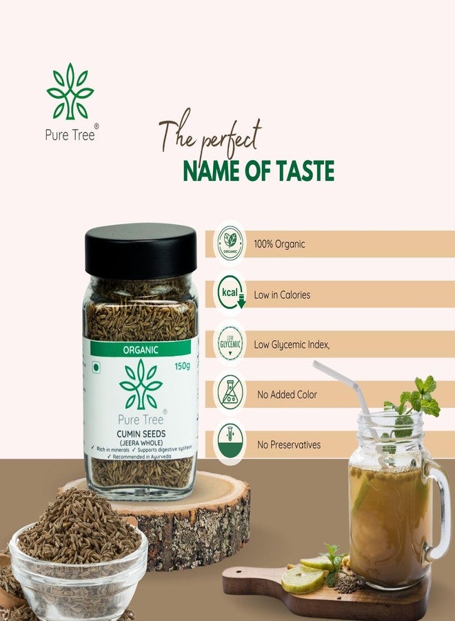 Pure Tree Certified Organic Jeera Seeds | 150 g | Glass Jar | Cumin Seeds | Sabut Jeera Whole Spices | Jeelakarra | Zeera | For Curries & Veg - Image 4