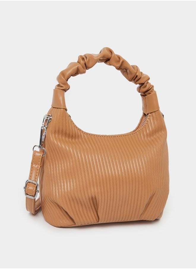Styli Textured Mini Handbag with Detachable Strap  - Image 1