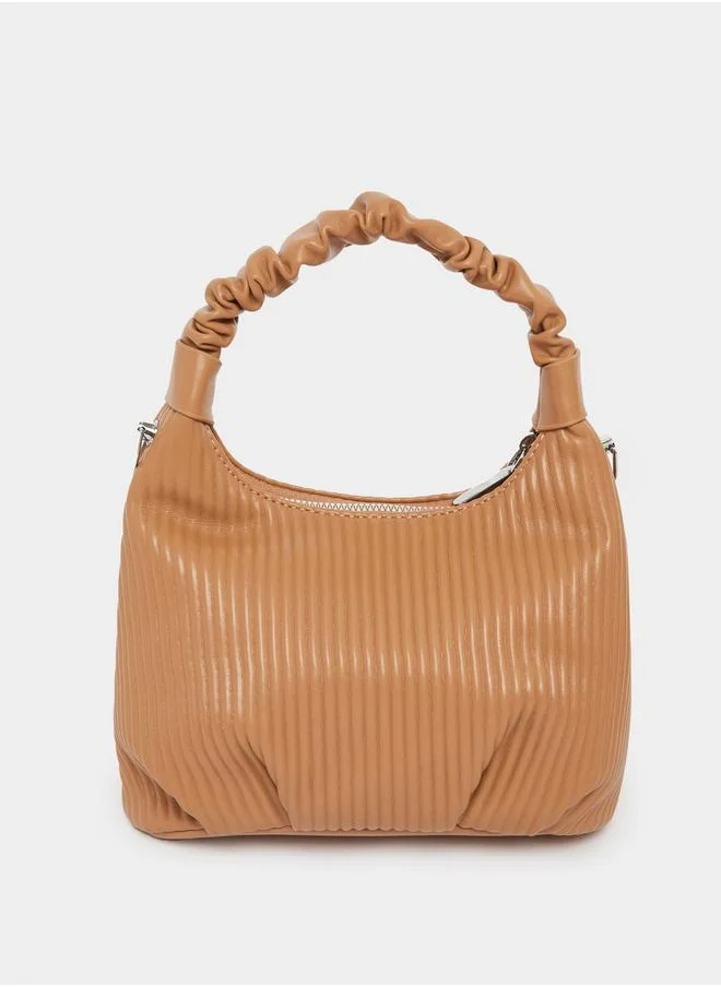 Styli Textured Mini Handbag with Detachable Strap