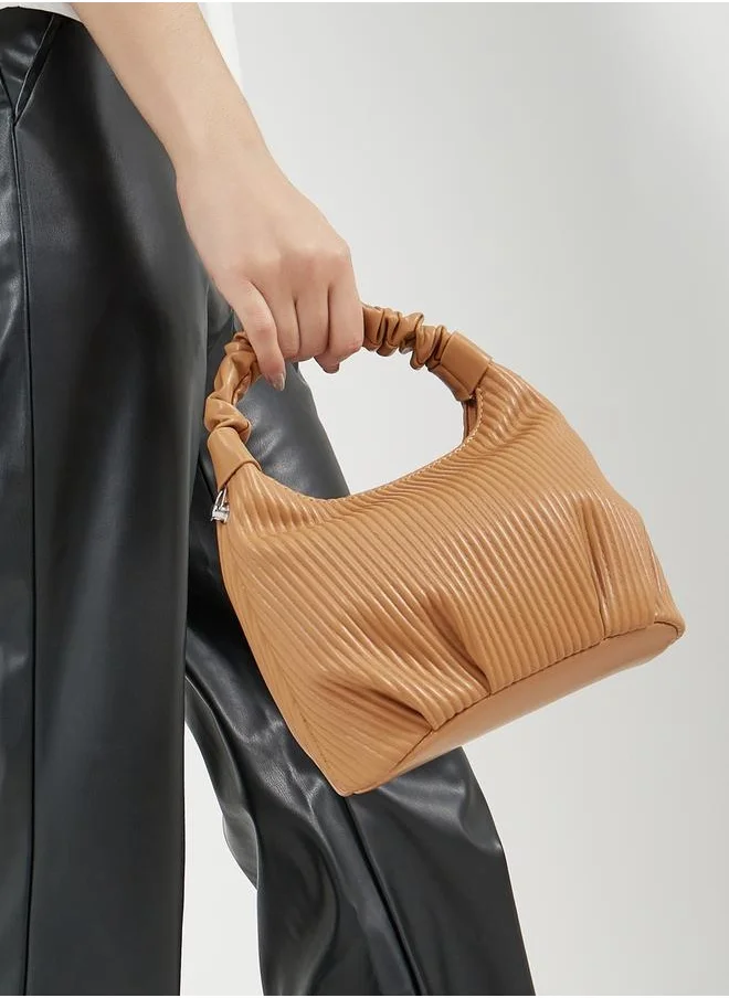 Styli Textured Mini Handbag with Detachable Strap