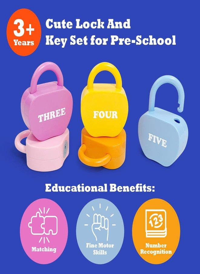 Ninigai Apple Locks with Keys for Toddlers Ages 3-5 – Montessori Number Toys for Kids for 3 Year Old | Counting Games | Preschool & Kindergarten Classroom Must Haves - Image 4