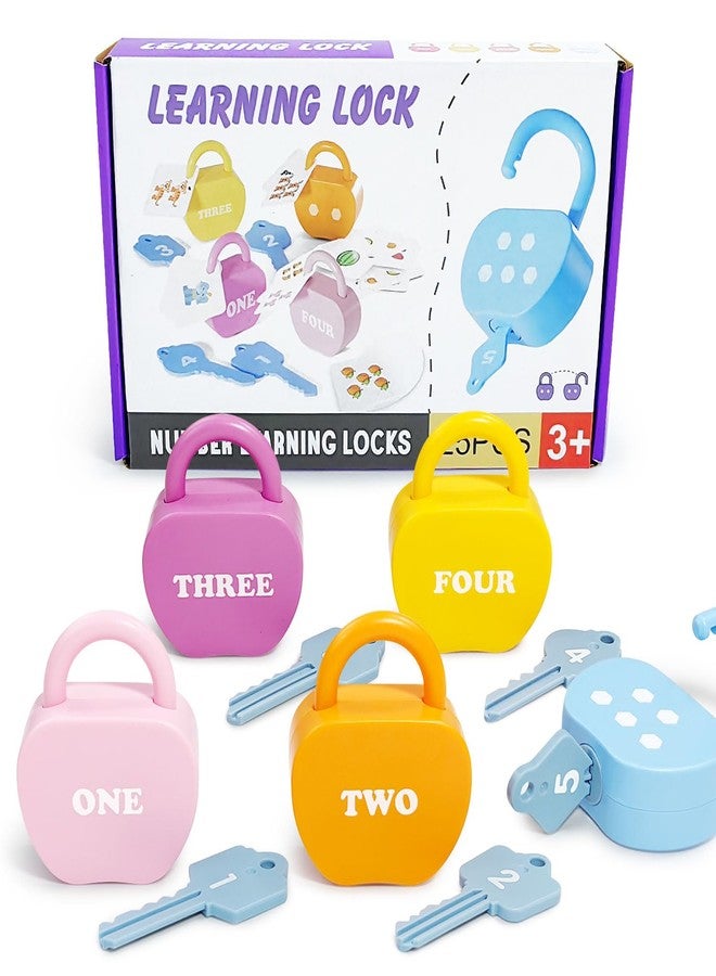 Ninigai Apple Locks with Keys for Toddlers Ages 3-5 – Montessori Number Toys for Kids for 3 Year Old | Counting Games | Preschool & Kindergarten Classroom Must Haves - Image 1