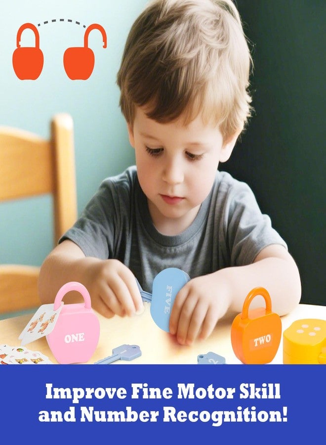 Ninigai Apple Locks with Keys for Toddlers Ages 3-5 – Montessori Number Toys for Kids for 3 Year Old | Counting Games | Preschool & Kindergarten Classroom Must Haves - Image 2