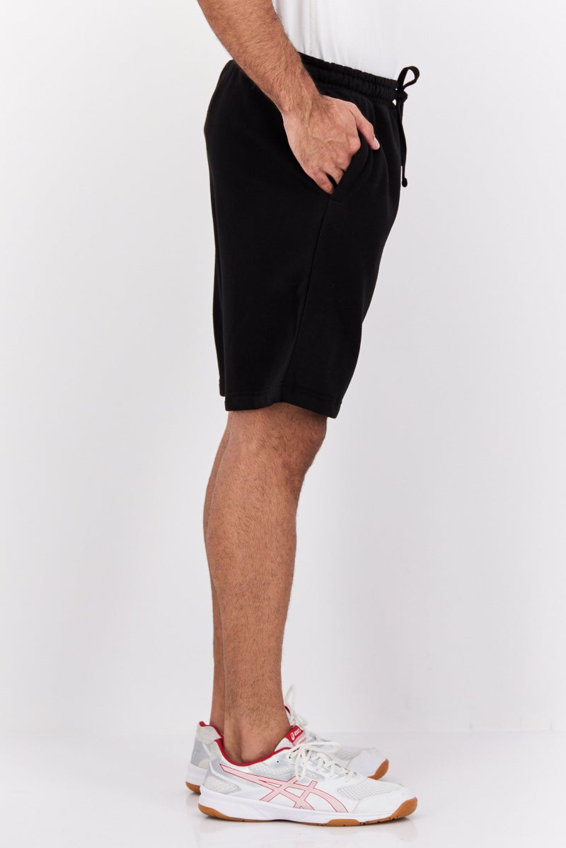 Blank Essentials Men Drawstring Embossed Brand Logo Basic Shorts, Black - Image 2