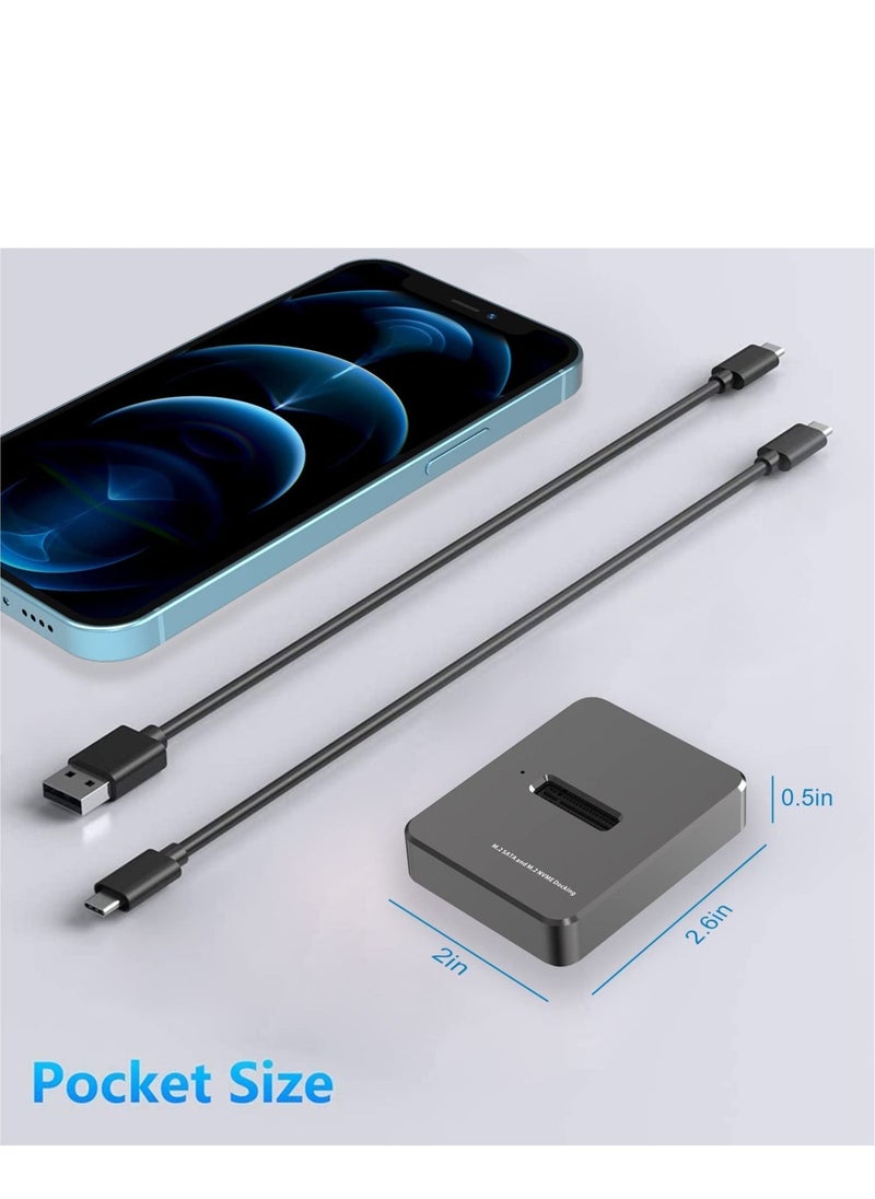 Y&D - M.2 to USB Docking Station, 3.1 Gen 2 10Gbps, High Speed C Data Transfer External Hard Drive Enclosure, Base Case RTL9210B Chips for 2230/2242/2260/2280 SSD - Image 1