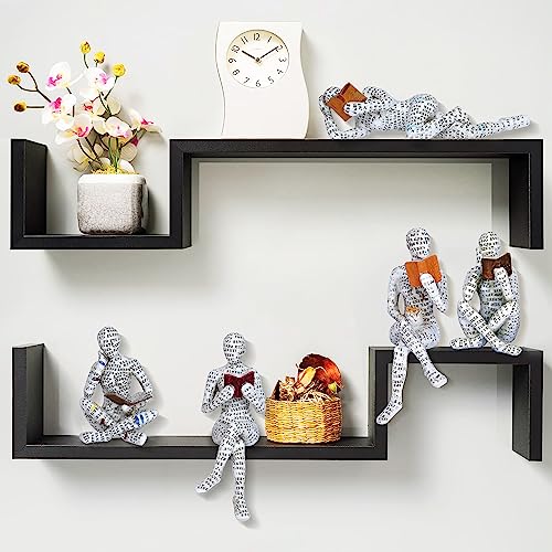 Dawbun Pulp Reading Women Figurine Decor Thinker Statue Modern Abstract Art Sculpture Resin Collectible Reading Figurines for Living Room Desk Table Bookshelf Shelf Office Desktop Home Decoration (style 4) - Image 3