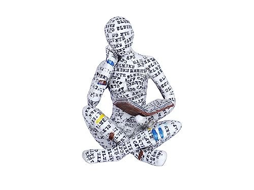 Dawbun Pulp Reading Women Figurine Decor Thinker Statue Modern Abstract Art Sculpture Resin Collectible Reading Figurines for Living Room Desk Table Bookshelf Shelf Office Desktop Home Decoration (style 4) - Image 1