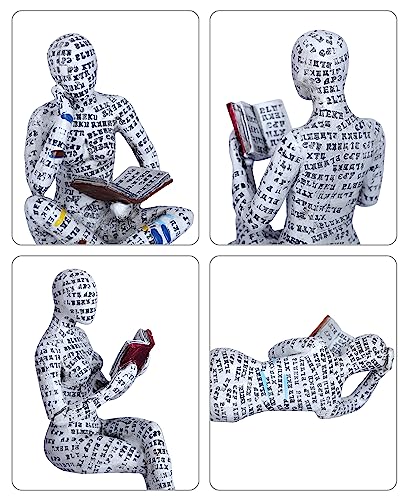 Dawbun Pulp Reading Women Figurine Decor Thinker Statue Modern Abstract Art Sculpture Resin Collectible Reading Figurines for Living Room Desk Table Bookshelf Shelf Office Desktop Home Decoration (style 4) - Image 5