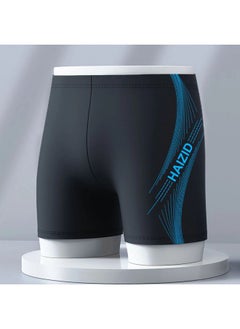 Generic Simple Printed Men's Swimming Trunks Plus Size Soft And Comfortable Lining Adult Hot Spring Boxer Swimming Trunks Wholesale-Color:Lake Blue Color-Size:5XL (recommended 90.00 Kg-105.00 Kg  - Image 1