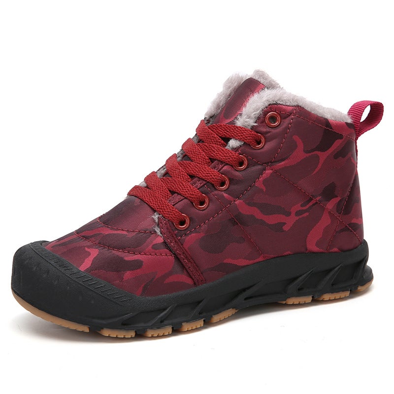 Children'S High-Top Outdoor Snow Boots With Plush Lining, Warm Cotton Shoes, Boys' Winter Style - Image 2