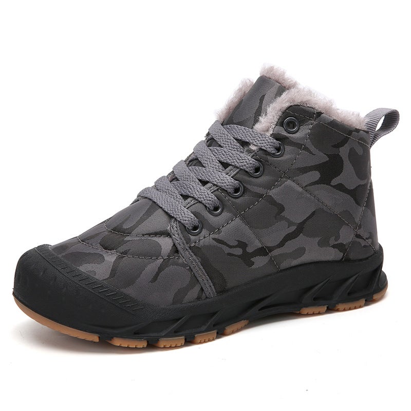 Children'S High-Top Outdoor Snow Boots With Plush Lining, Warm Cotton Shoes, Boys' Winter Style - Image 1