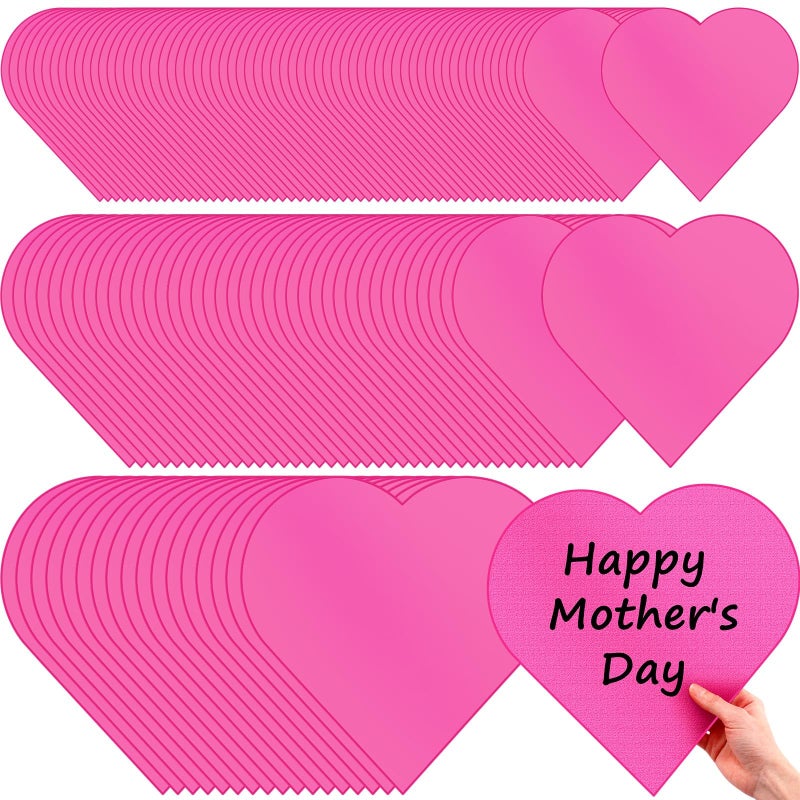 Yexiya 200 Pcs Heart Cutouts Mothers Day 3 Sizes 12 85 4 Large Paper Hearts Shaped Paper Cut Outs for Wedding Bulletin Board Classroom Decor Cardboard DIY CraftRose Red