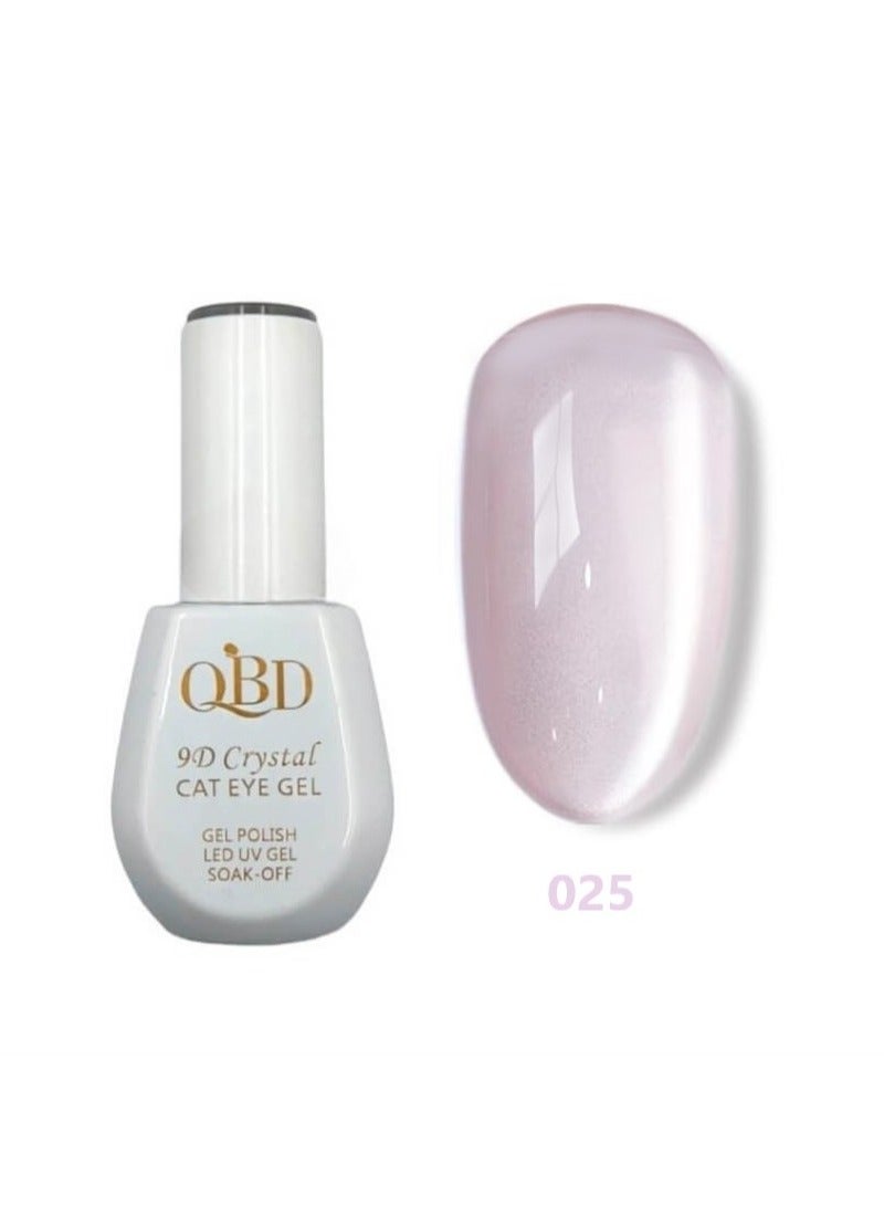QBD 9D Crystal Cat Eye Gel Nail Polish. It creates a captivating "cat's eye" effect with a 3D crystal finish, adding unparalleled depth and shine to your nails.