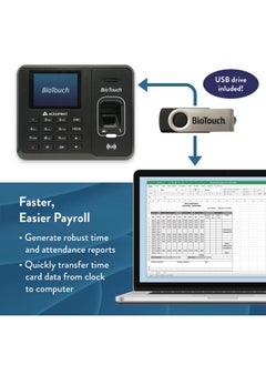 Acroprint Biotouch Self-Contained Automatic Biometric Fingerprint/Proximity Time Clock (No Monthly Fee)  - Image 4