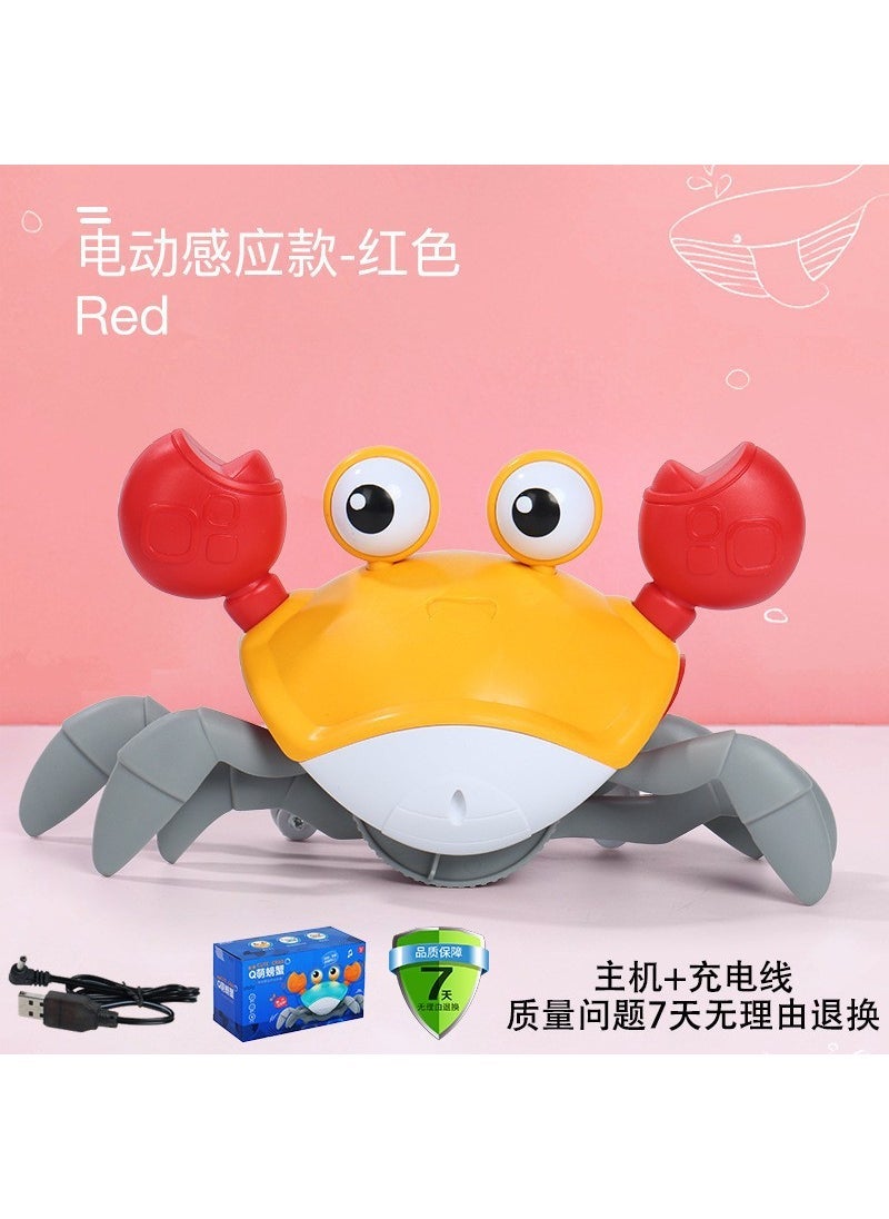 Interactive Baby Crab Toy for Head Lifting Practice Chinese Upgrade-Adjustable Speed/Switch Music [Charging Green]]