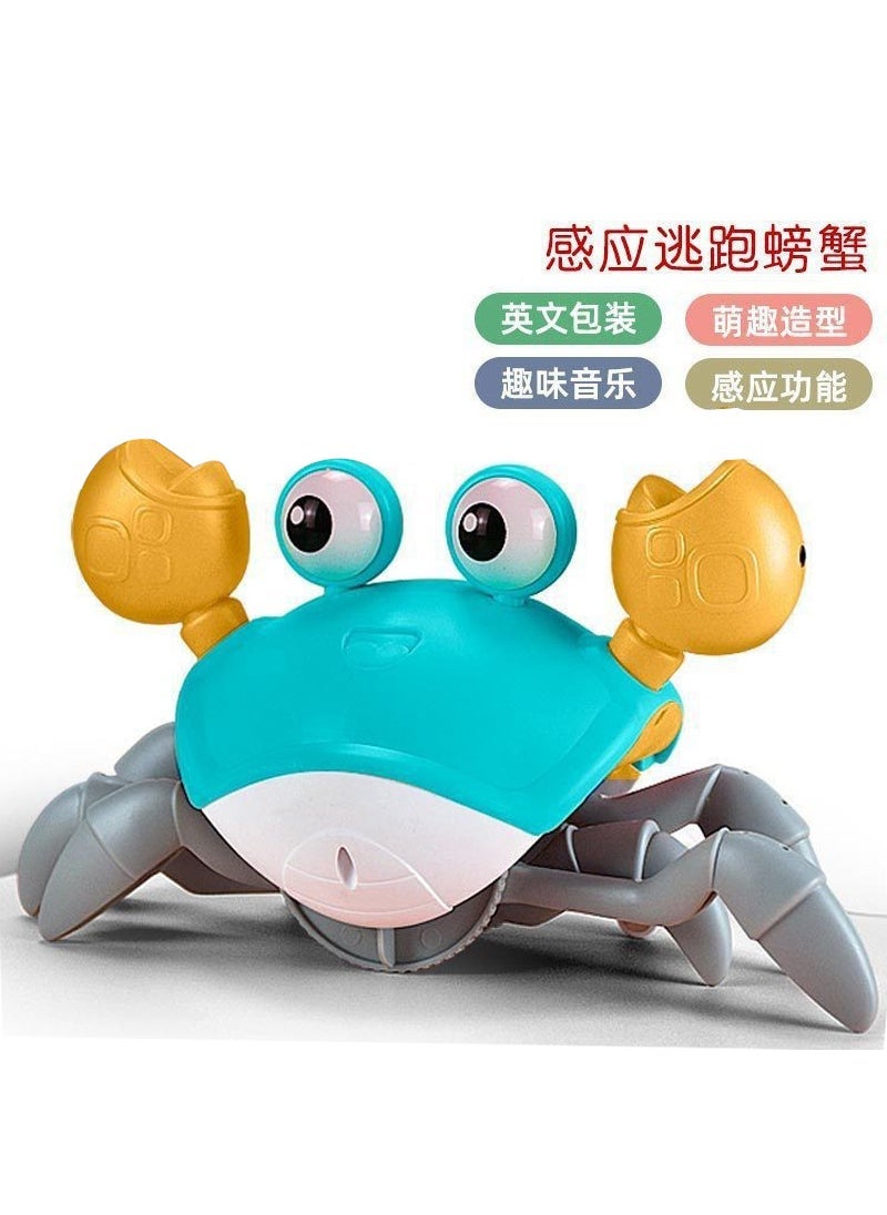 Interactive Baby Crab Toy for Head Lifting Practice Chinese Upgrade-Adjustable Speed/Switch Music [Charging Green]]
