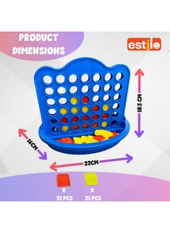 Estilo Estilo Slot-4 Game for 3+ Kids |Color Disk Dropping Game, 4 in a Row, Connect Game, Family Games, Strategy Board Games, Toys for Kids and Adults|Travel Game for Kids|Made in India  - Image 2