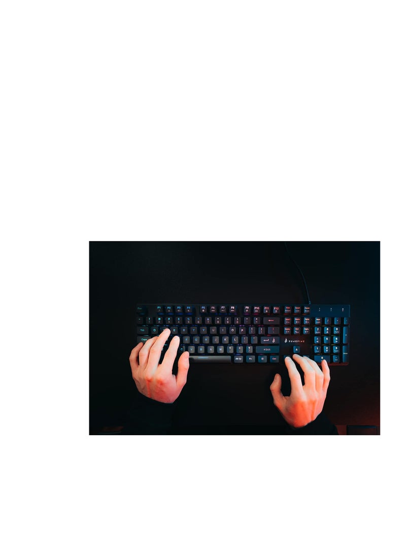 SureFire KingPin M2 Mechanical Gaming Keyboard English, Gaming Multimedia Keyboard Full Size, RGB Keyboard with Lighting, 100% Anti-Ghosting Keys, English Layout QWERTY - Image 5