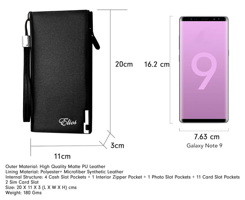 Black Synthetic Women's Card Holder (EL-CK-138)