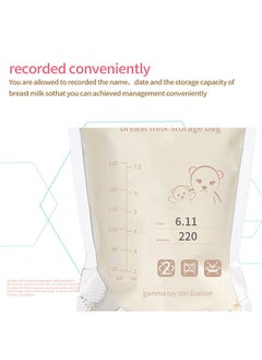 Cmbear Cmbear Breastmilk Storage Bags Breast Milk Storing Bags 220ml/ 7.5oz Capacity Pre-Sterilized BPA Free Double Zipper Seal Leak-Proof for Breastfeeding, Pack of 30pcs  - Image 4