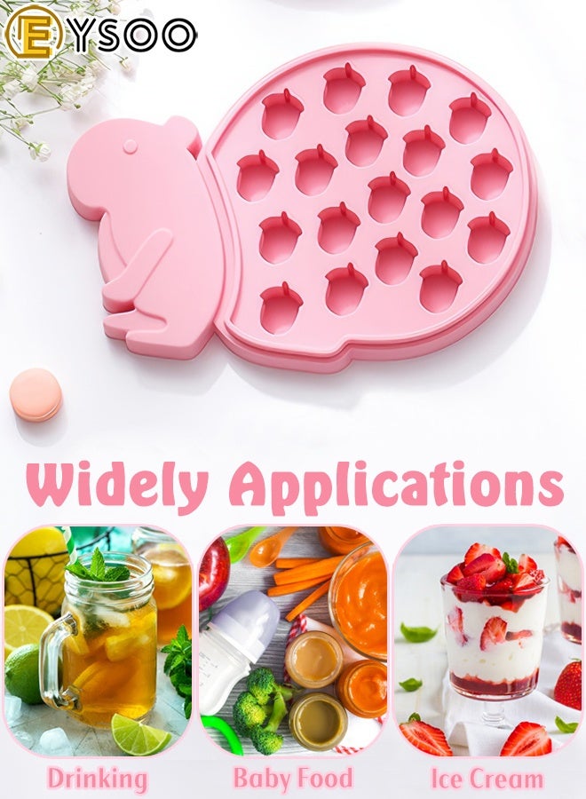 EYSOO Ice Cube Trays 18 Grids Silicone Ice Cube Molds with Lid Ice Trays for Freezer Easy-release Ice Cube Maker Silicone Ice Mold BPA Free Ice Maker Tray - Image 5