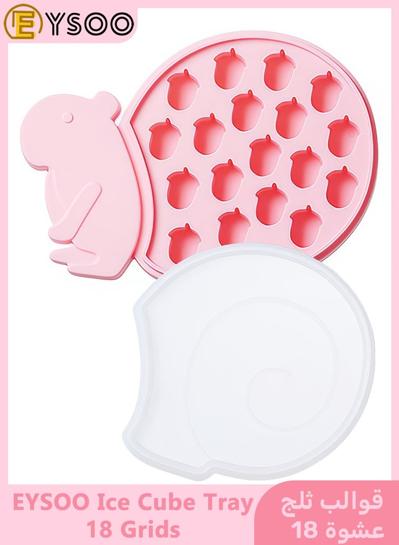 EYSOO Ice Cube Trays 18 Grids Silicone Ice Cube Molds with Lid Ice Trays for Freezer Easy-release Ice Cube Maker Silicone Ice Mold BPA Free Ice Maker Tray - Image 1