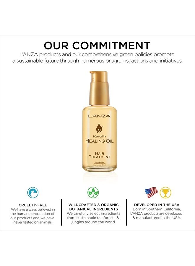 L'anza Keratin Healing Oil Treatment – Restores, Revives, and Nourish Dry Damaged Hair & Scalp, With Restorative Phyto IV Complex, Protein and Triple UV Protection (1.7 Ounce) - Image 5